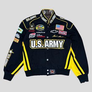 Vintage JH Design Reversible Black and Yellow Racing Jacket Size Youth M